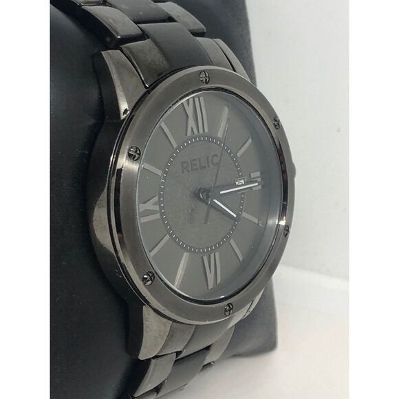 Relic ZR11998 Men Grey Stainless Steel Analog Grey Dial Quartz Wrist Watch HO163 - Picture 3 of 9